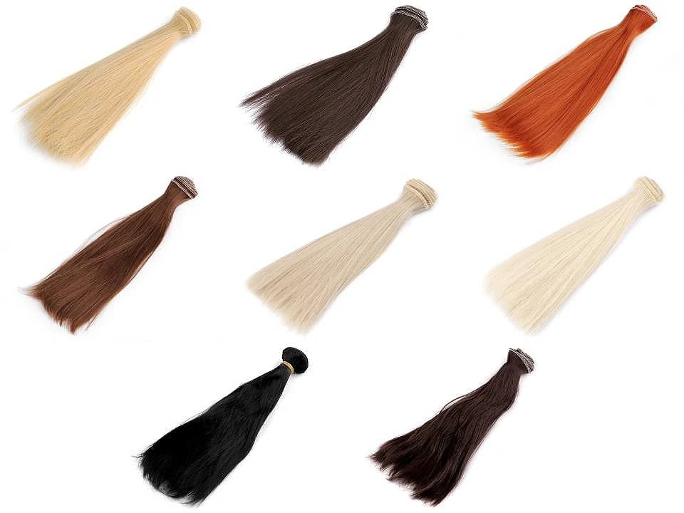Cheveux de poupée 20 cm - noirs