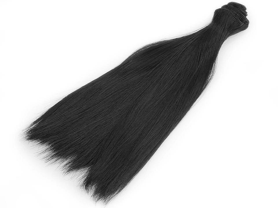 Cheveux de poupée 20 cm - noirs