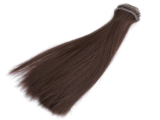 Cheveux de poupée 20 cm - marron foncé