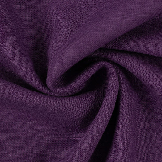 Linen fabric, dark purple, 260 g/m² – available online at Charlotte's Fabrics
