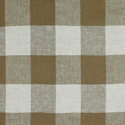 Lin avec viscose - carreaux marron clair 145 g/m²