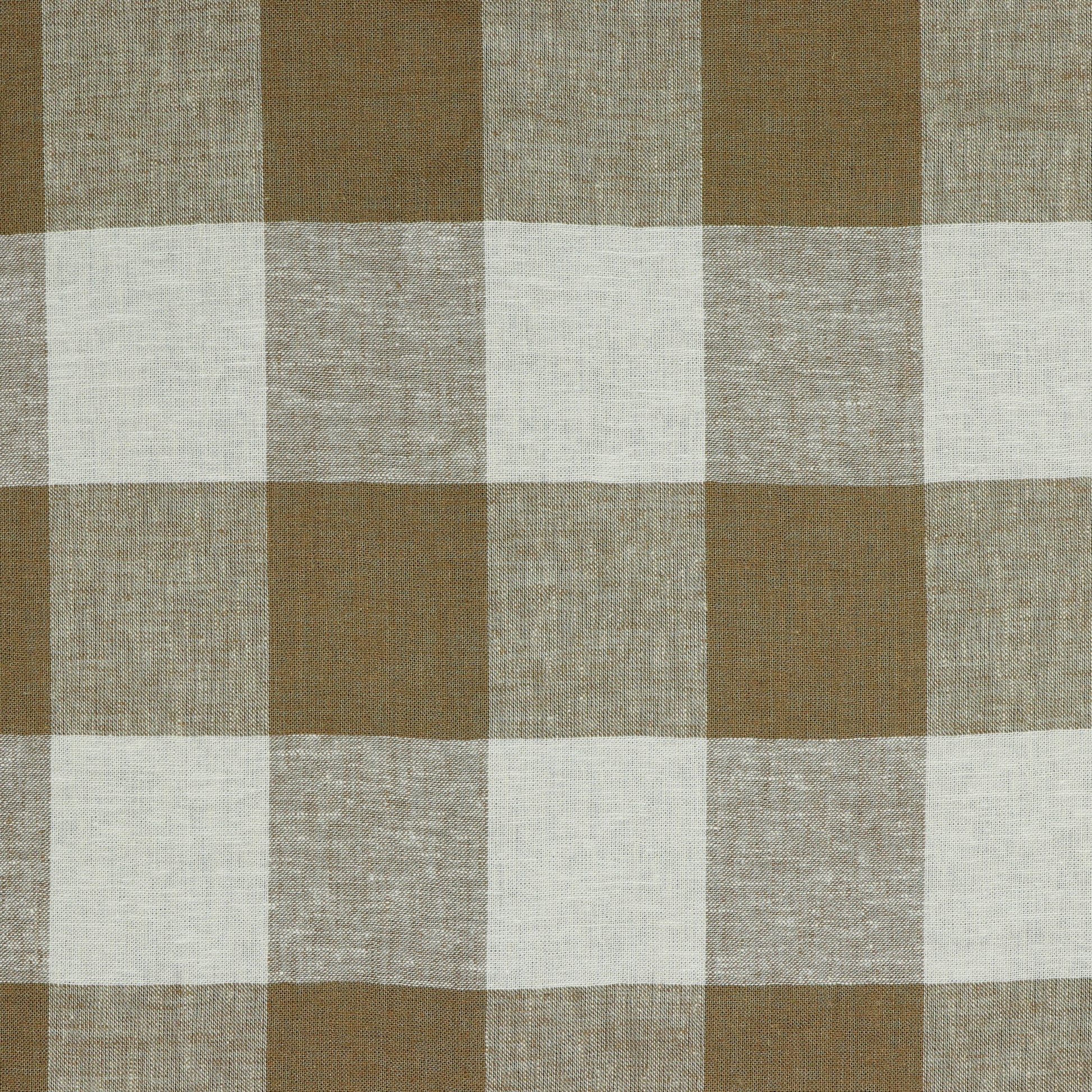 Lin et viscose - à carreaux marron clair 145 g/m²