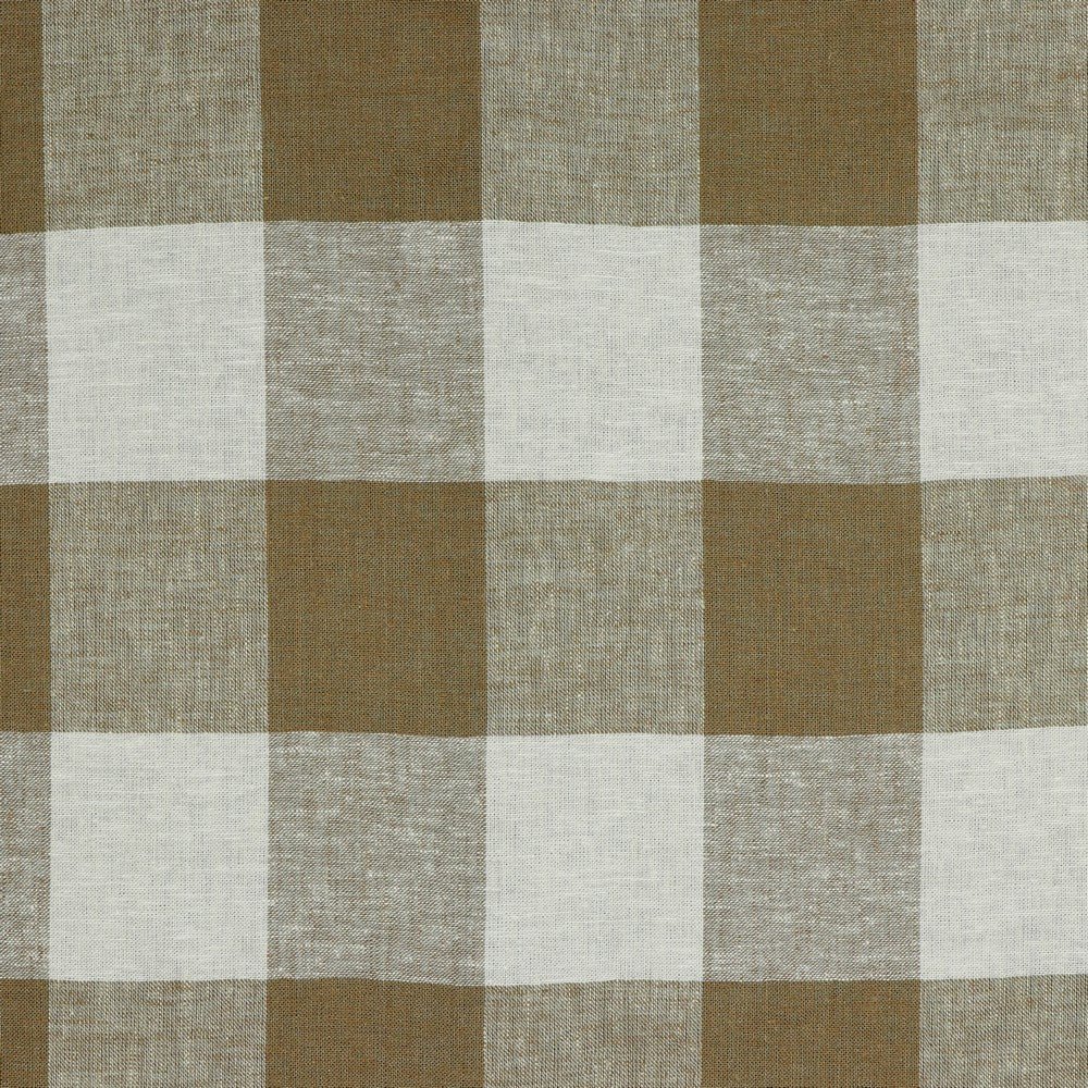 Linge avec viscose - à carreaux marron clair 145 g/m²