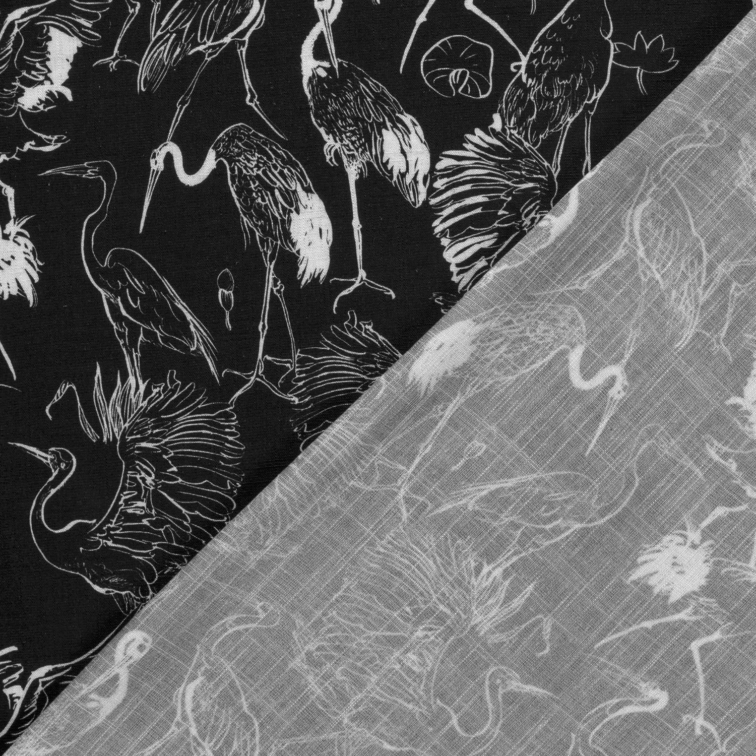 Image en lin avec viscose - cigognes 170 g/m² – disponible chez Šarlotes audumi