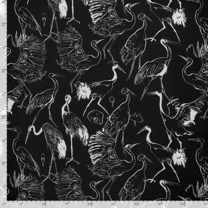 Image avec lin et viscose - cigognes 170 g/m² – disponible chez Šarlotes audumi