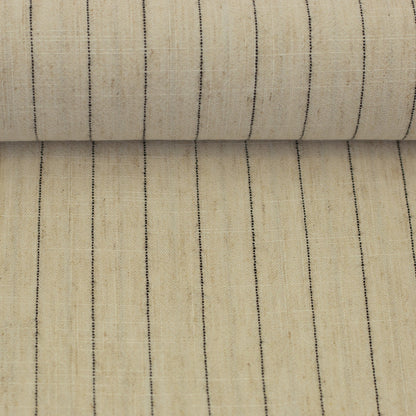 Lin et viscose - rayures sur fond beige naturel 200 g/m²