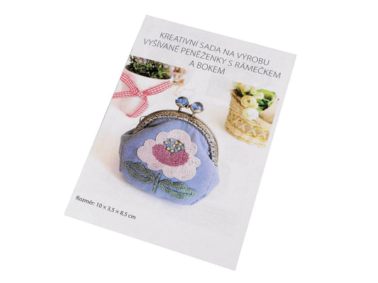 Wallet embroidery kit with metal frame | blue
