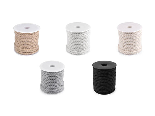 Attēls ar Makramē Macrame kokvilnas aukla Ø5 15 m|dažādu toņu – pieejams Šarlotes audumi