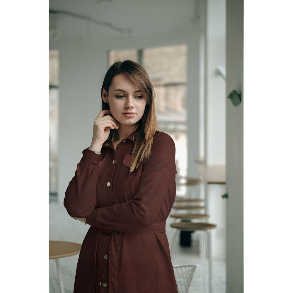 Faux leather with elastane - burgundy 260 g/m²