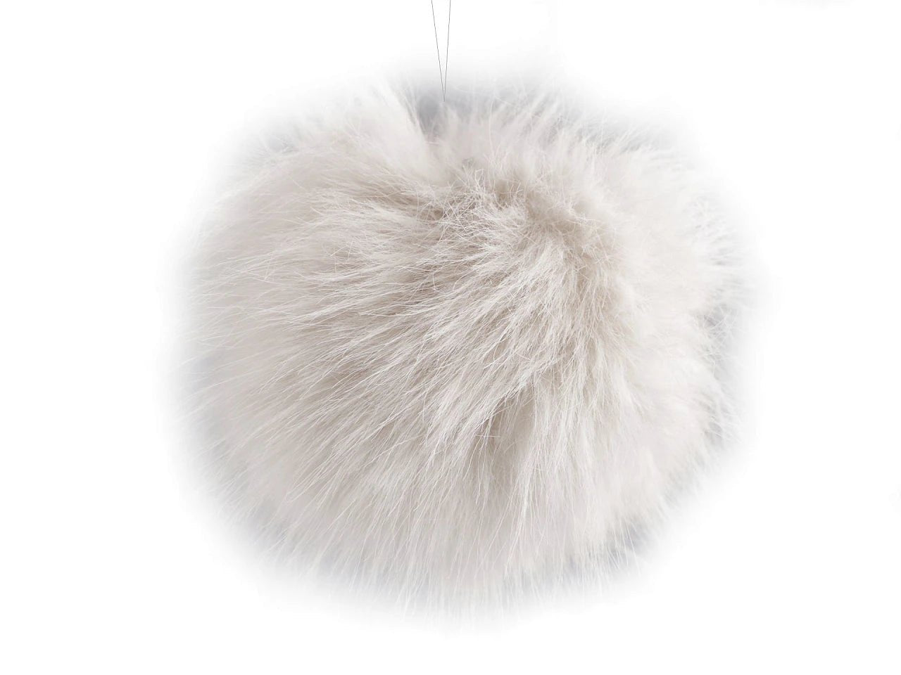 Pompon en fausse fourrure avec boucle Ø11 cm - beige