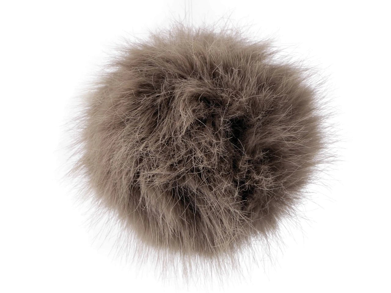 Pompon en fausse fourrure avec boucle Ø11 cm - marron