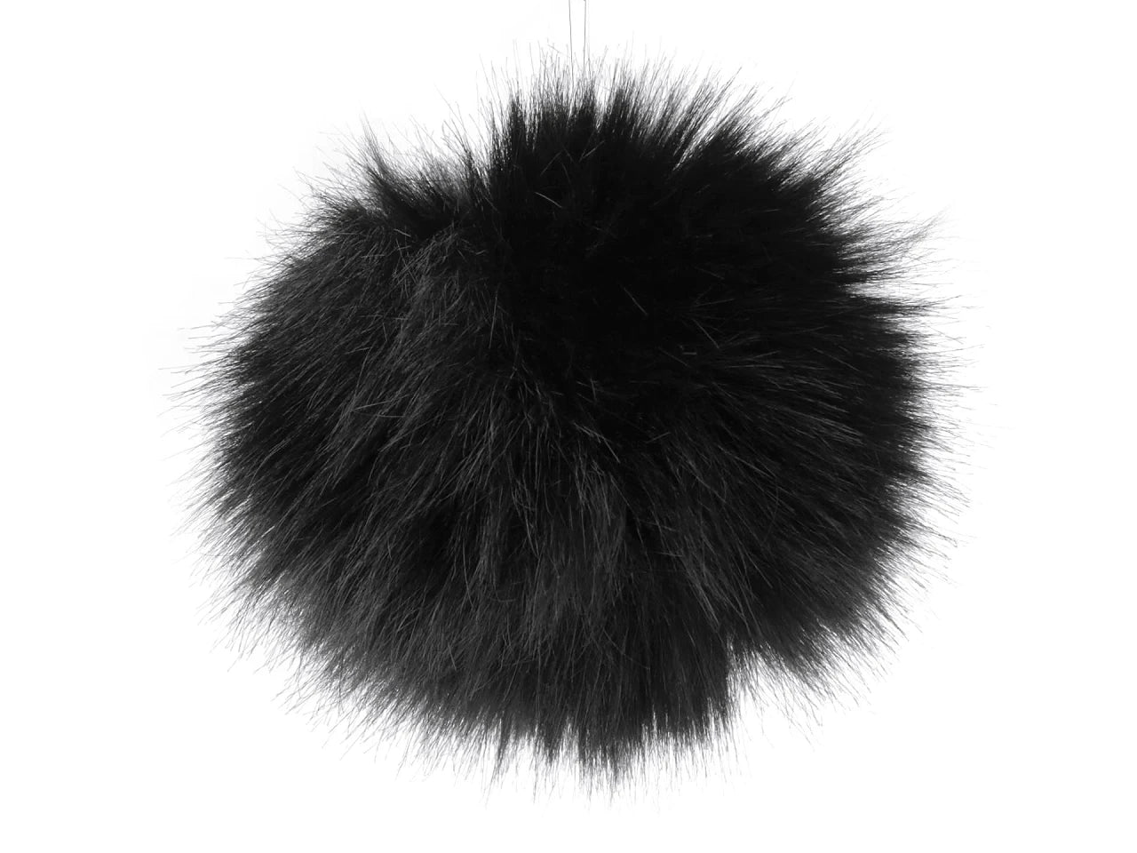 faux pompon en fausse fourrure avec boucle Ø11 cm - noir