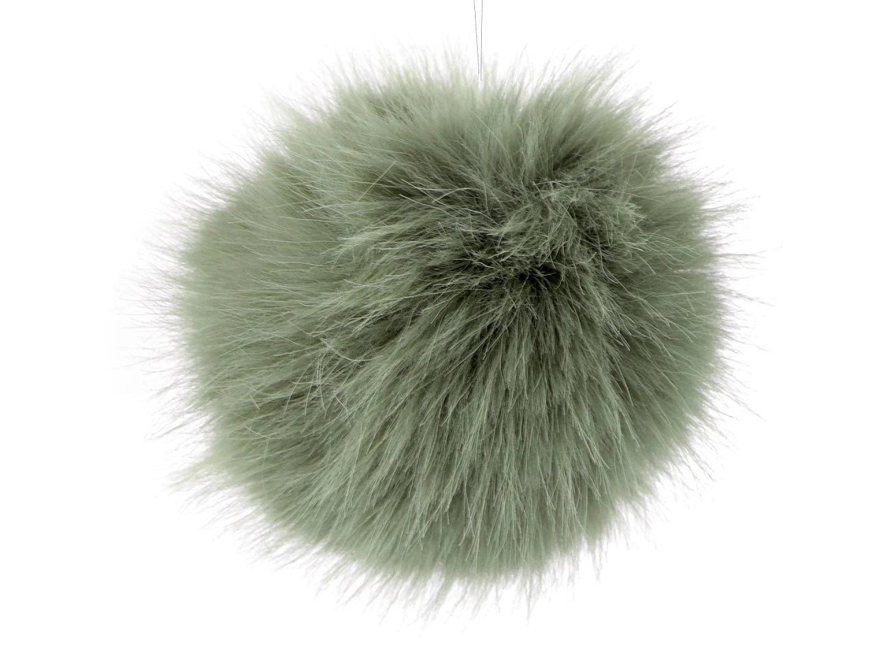 Pompon en fausse fourrure avec boucle Ø11 cm - vert