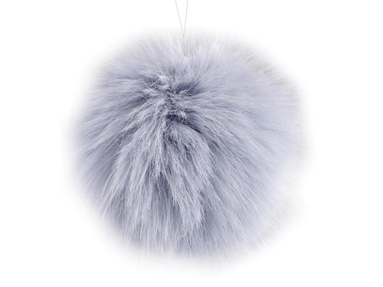 Pompon en fausse fourrure avec boucle Ø11 cm - bleu-gris