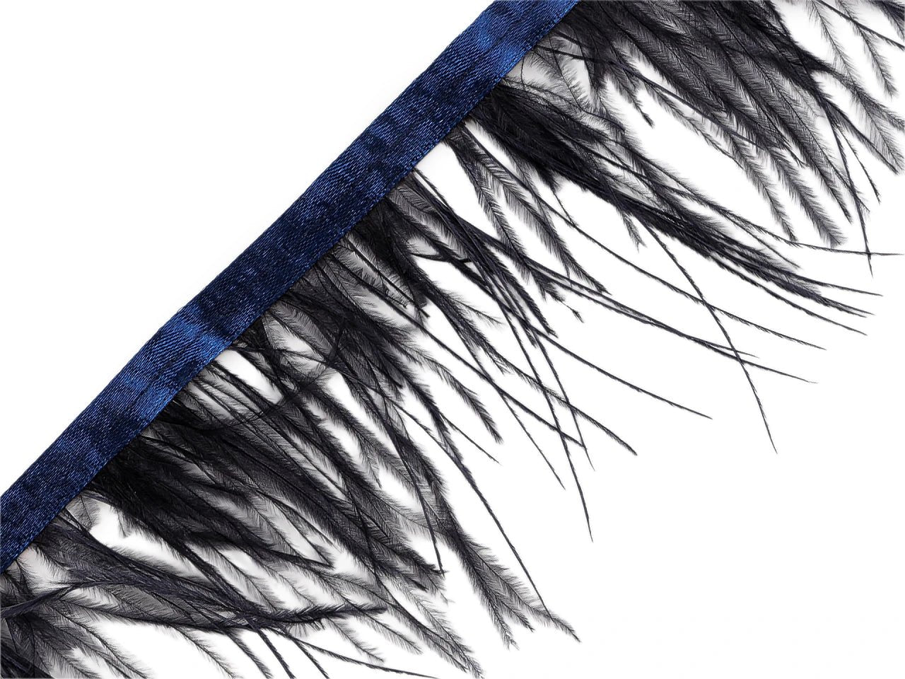 Kuva marabú-höyhenkoristenauhasta, tummansininen (50 cm:n pakkaus) – saatavilla verkossa Šarlotes audumi