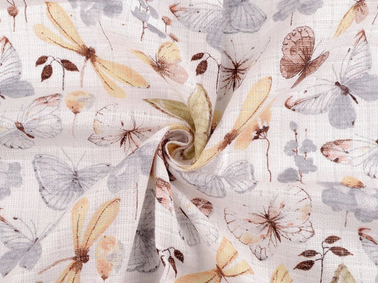Attēls ar Marles audums - tauriņi 120 g/m² – pieejams Šarlotes audumi