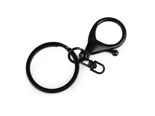 Porte-clés clip en métal, 23 x 33 mm | noir