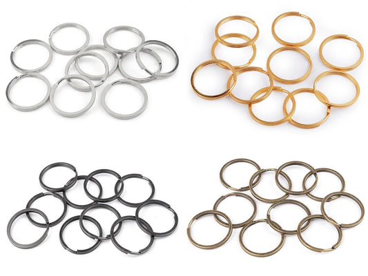 Porte-clés anneau en métal |Ø30 mm| 10 pcs.| teintes assorties