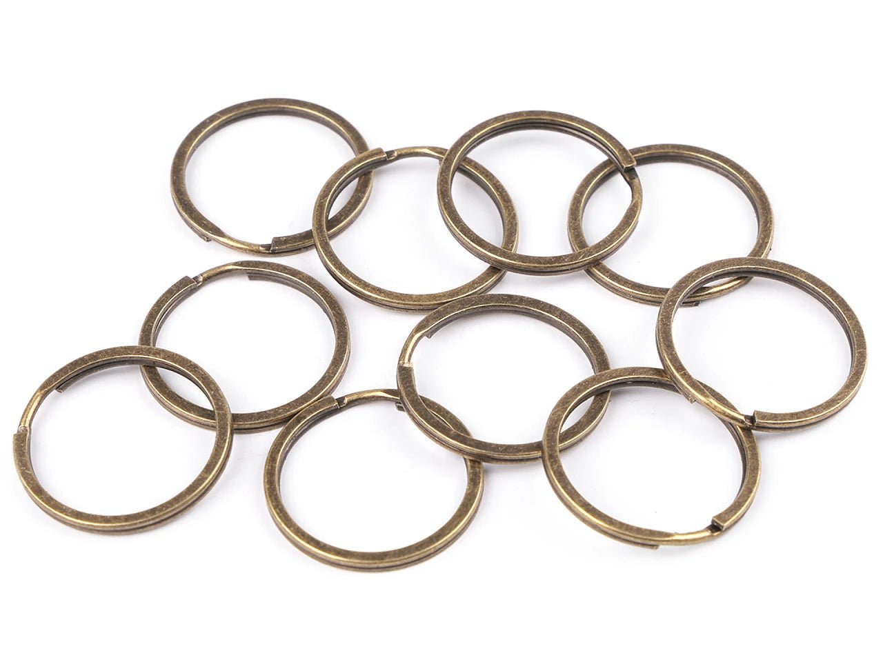 Porte-clés anneau en métal |Ø30 mm| 10 pièces| de différentes teintes