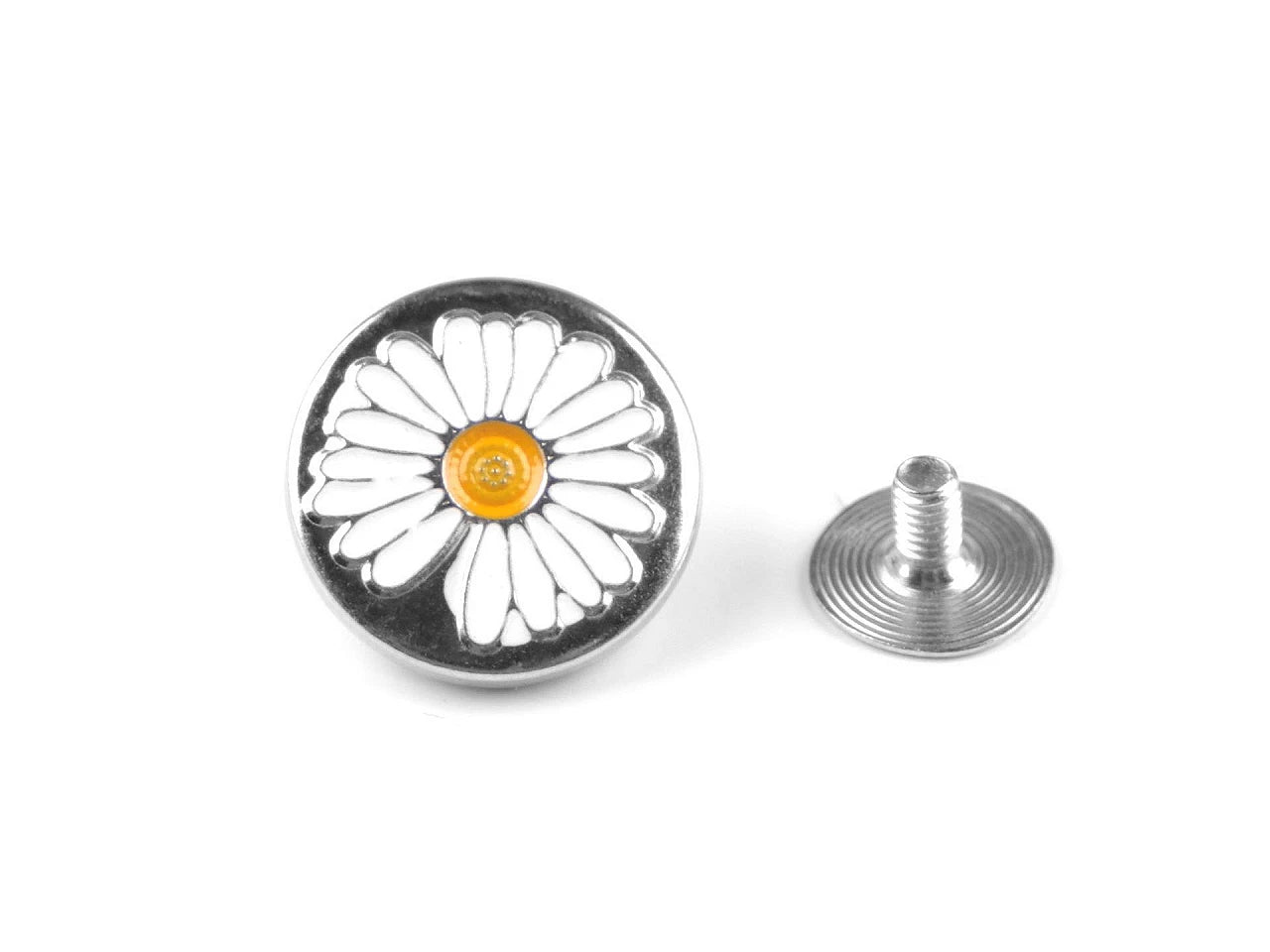 Bouton métallique pour jean 17 mm - marguerite