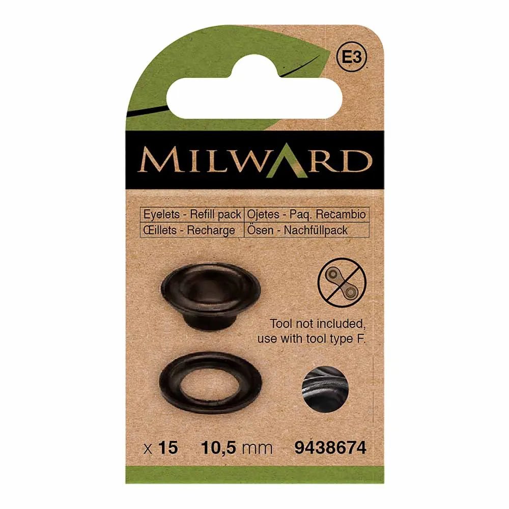 alt
Anneaux métalliques, œillets 10,5 mm (15 pièces) Milward - noirs