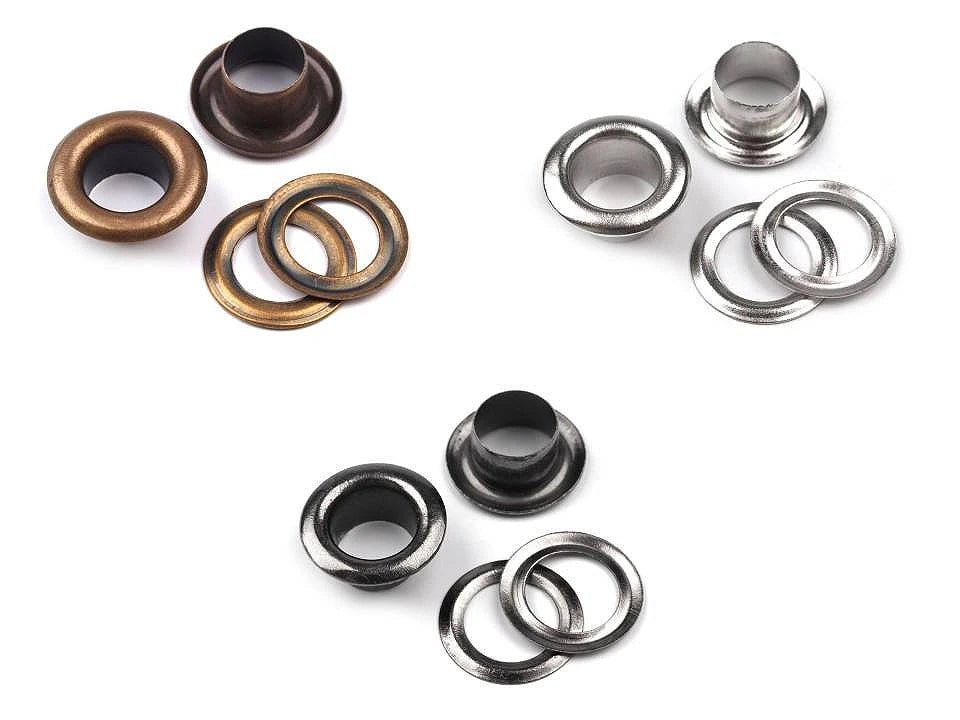 Anneaux métalliques, œillets 6 mm |100 pièces| en nuances variées
