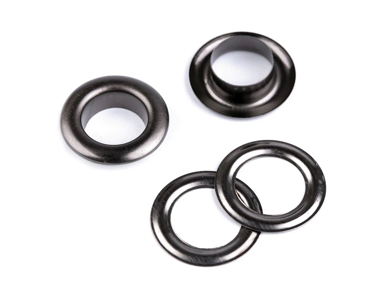 Image with metal rings, Luversi inner Ø12 mm / outer Ø21 mm |10 pcs | assorted shades – available at Šarlotes audumi