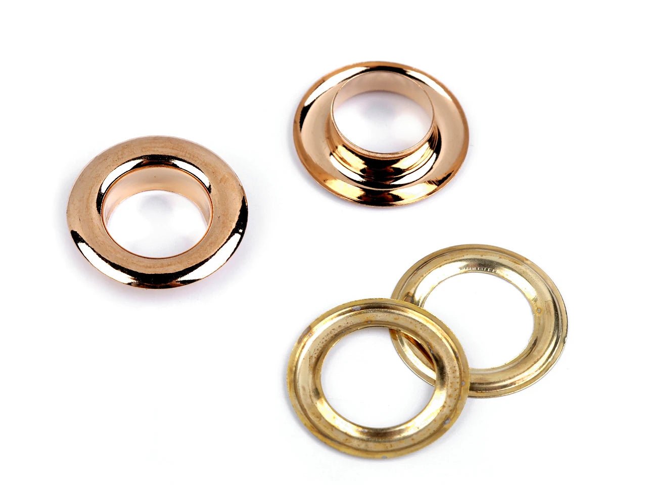 Image with metal rings, Luversi inner Ø12 mm / outer Ø21 mm | 10 pcs | assorted shades – available at Charlotte Fabrics