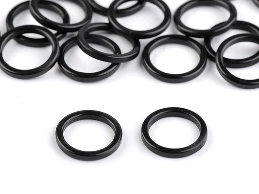 Metallinen rengas alusvaatteisiin 20 mm - musta (2 kpl pakkaus)