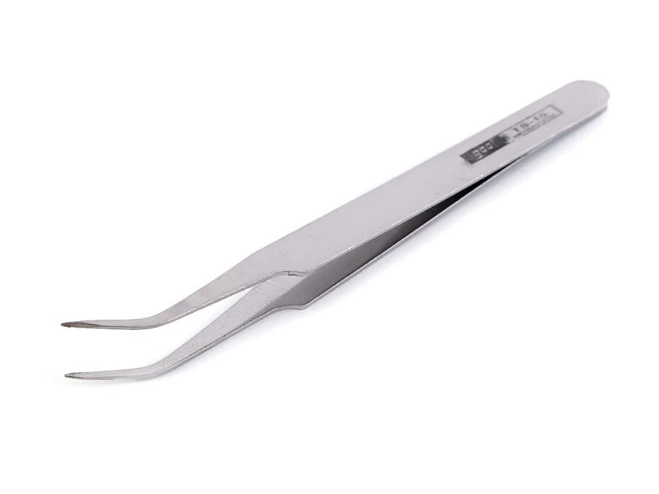 Pince à épiler coudée en métal 11,5 cm