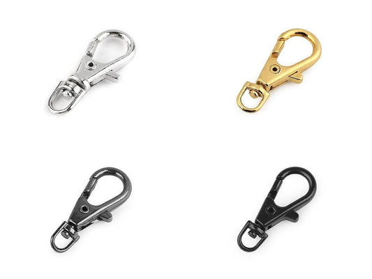 Image de mousquetons en métal 4 mm, 5 pièces, de différentes teintes – disponible chez Šarlotes audumi