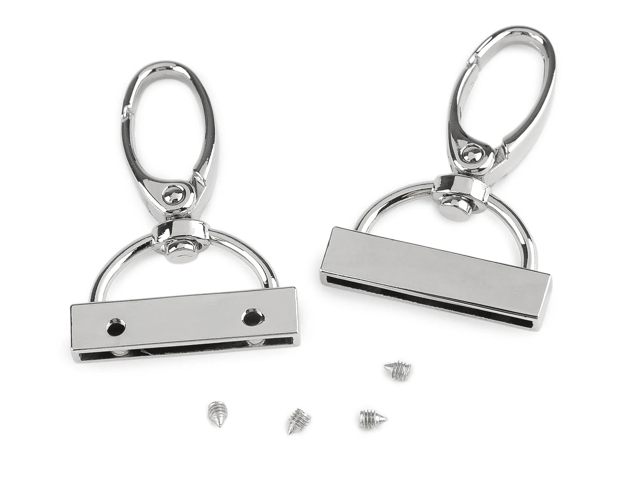 Mousqueton métallique avec embout pour sangles de 30 mm de large|teintes assorties