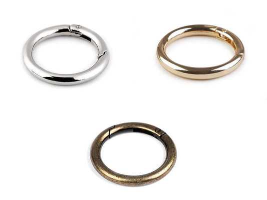 Mousqueton en métal, anneau porte-clés | Ø34 mm| couleurs assorties