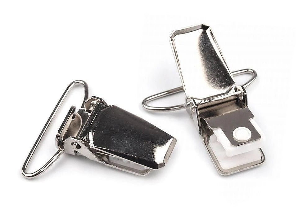 Pince métallique 30 mm argentée (lot de 2 pièces)