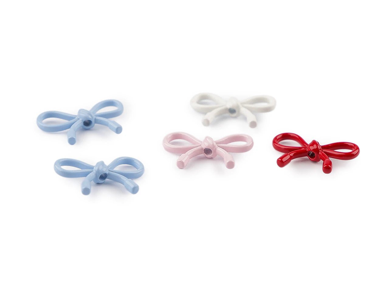 alt
Image of Metal pendant – bow 13×20 mm 5 pcs | assorted shades – available at Šarlotes audumi