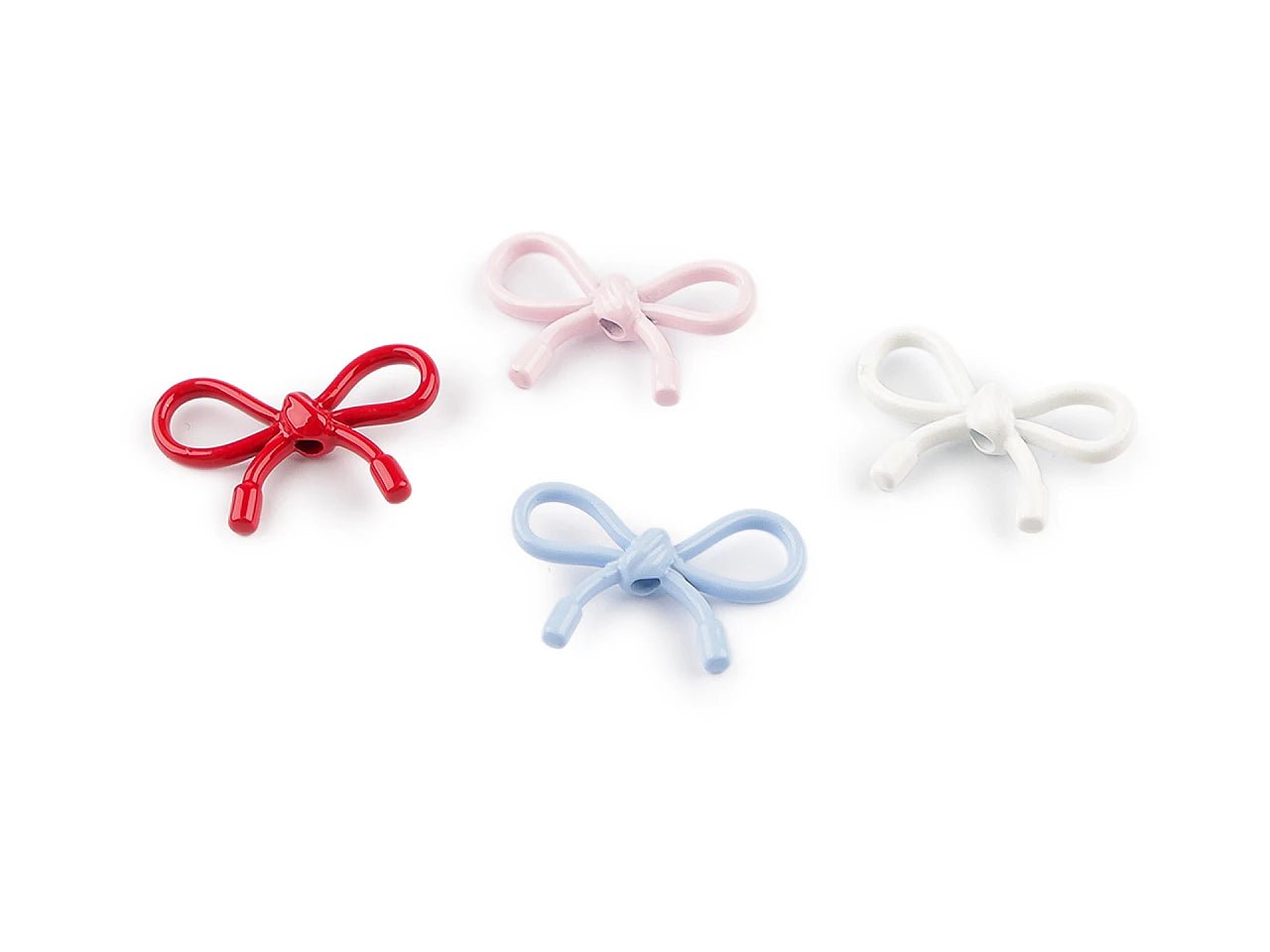 Image with Metal pendant – bow 13×20 mm 5 pcs | assorted shades – available at Šarlotes audumi