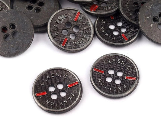 Attēls ar Metāla poga “Classic” - 16,5 vai 20,3 mm – pieejams Šarlotes audumi