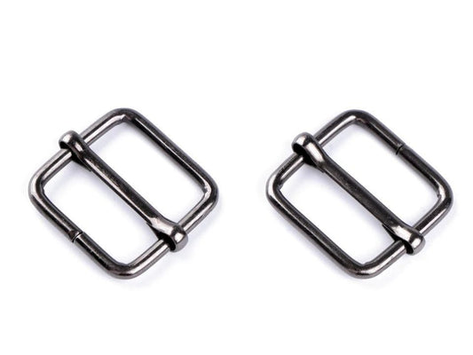 Attache avec régulateur en métal 20x20 mm - noir chromé (lot de 10) – disponible chez Šarlotes audumi