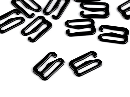 Metallinen säätöosa – vaatetanko- tai pyykkinarukoukku 10 mm – musta kromattu (10 kpl pakkaus)