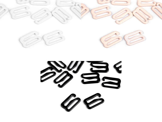 Metallinen säädin - vaatekoukku 10 mm - mustakromi (10 kpl pakkaus)