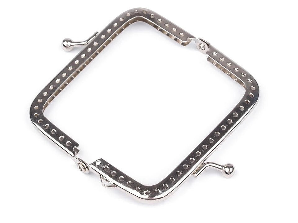 Image d’un cadre métallique pour sac à coudre avec poignée, 5 × 8 cm | tons assortis – disponible chez Šarlotes audumi