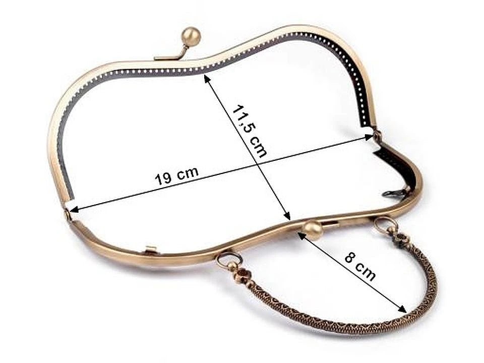 Image d’un cadre de sac à main en métal à coudre avec poignée 5 × 8 cm | différentes teintes – disponible chez Šarlotes audumi