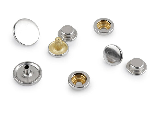 Image de boutons-pression métalliques Ø15 mm pour tissus épais | 50 pcs – disponible chez Šarlotes audumi