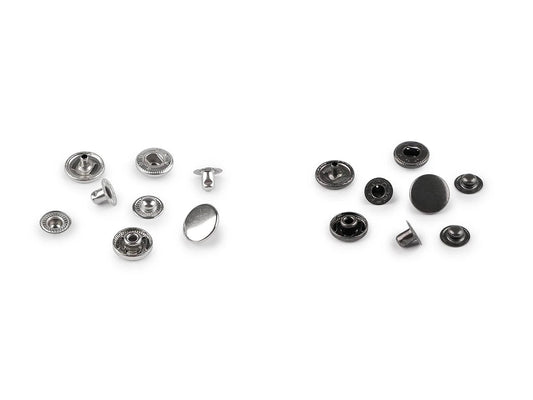 Image de boutons-pression métalliques Ø15 mm (acier inoxydable)|50 pièces – disponible chez Šarlotes audumi
