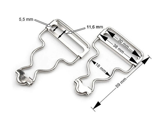Boucle-régulateur en métal 38 mm argentée (lot de 4)