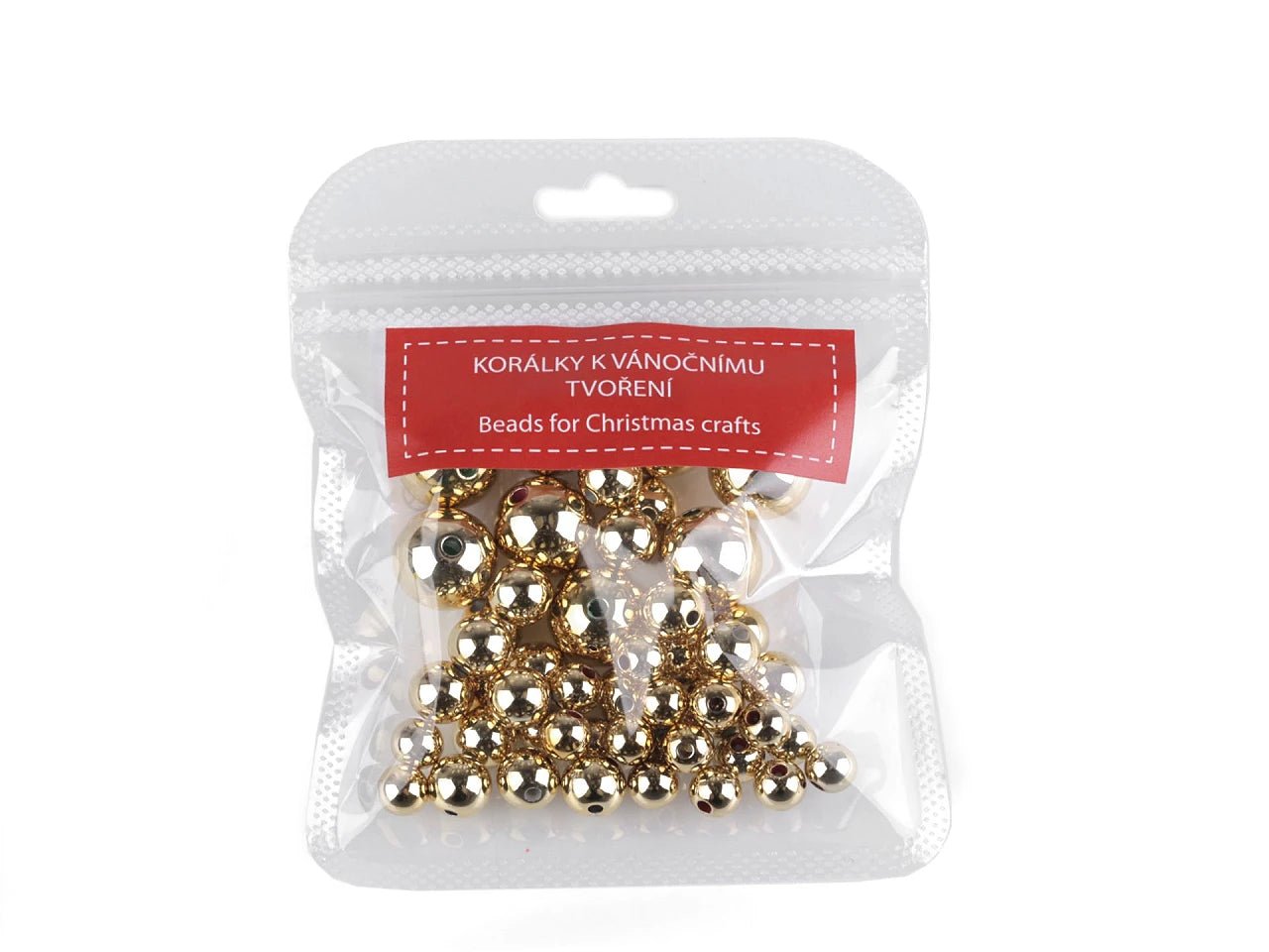 Perles en plastique métallisé, tailles variées (48 pièces)