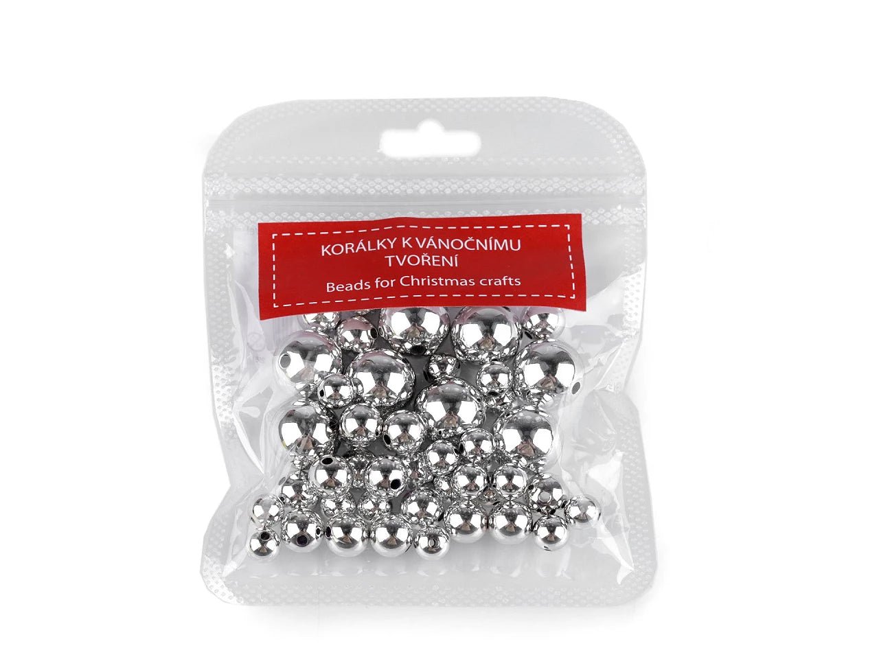 Perles en plastique métallisé, tailles assorties (48 pièces)