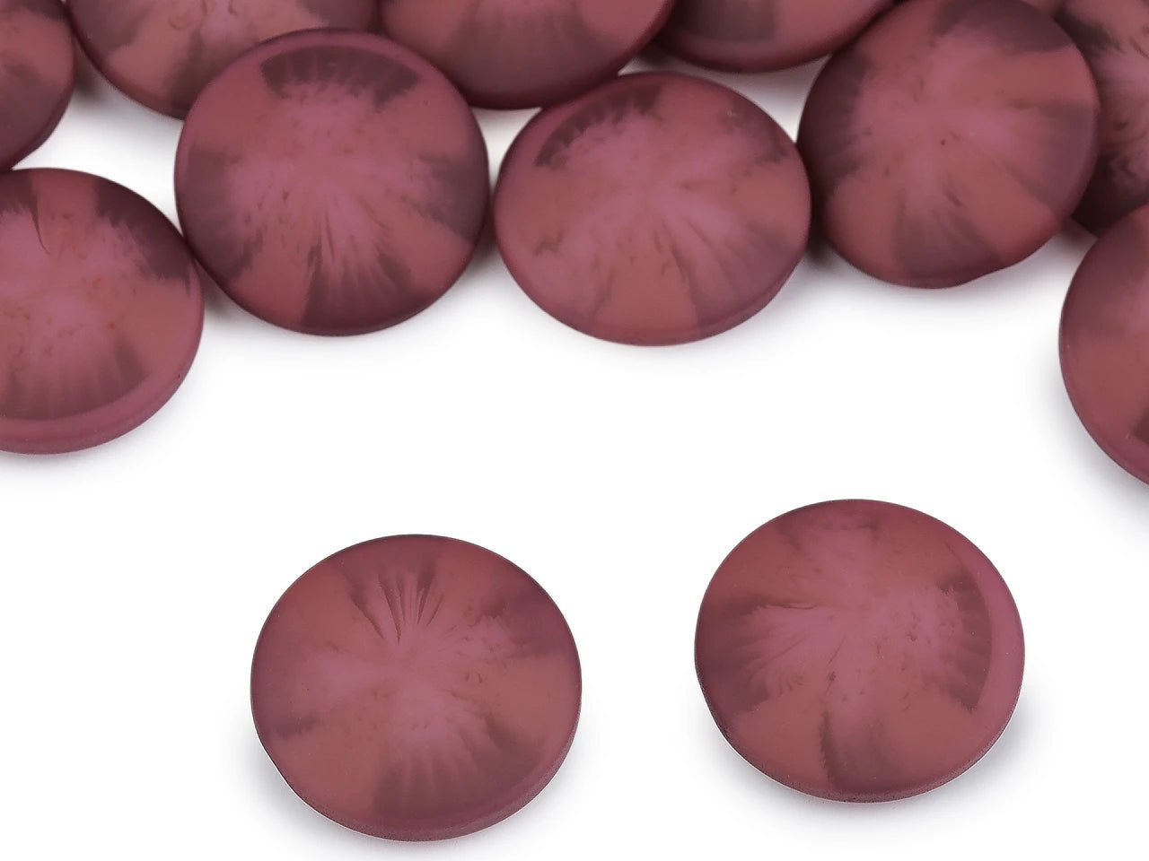 Image of coat and jacket buttons with a velvet effect | 21 mm, 25 mm, 30 mm | old rose – available at Šarlotes audumi