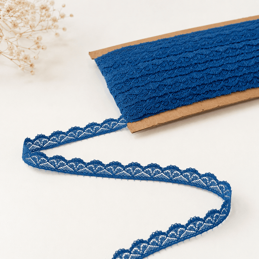 Image with 1.4 cm forget-me-not blue lace – available online at Šarlotes audumi