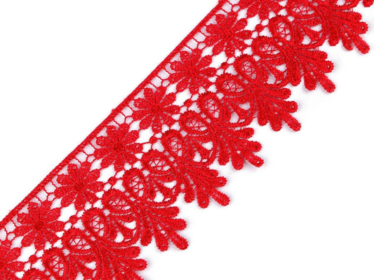 Attēls ar Mežģīne 7 cm - sarkana – pieejams Šarlotes audumi